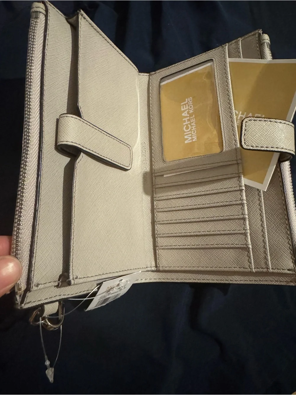 Michael Kors Neutral Beige Saffiano Wristlet Clutch